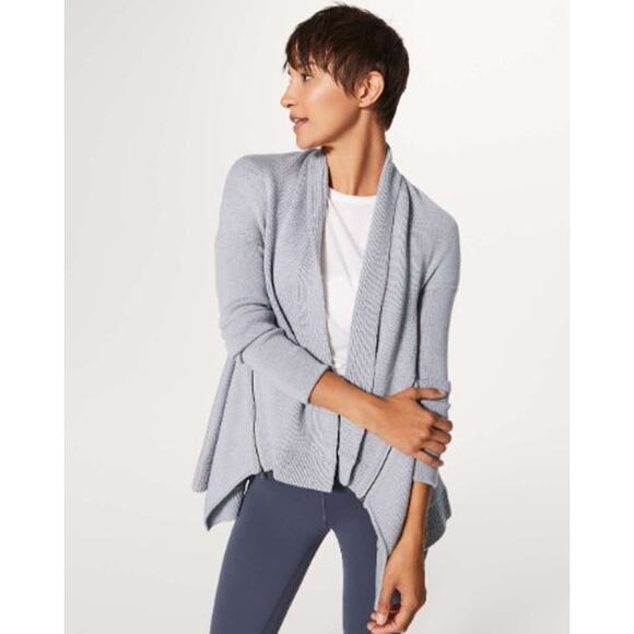 Lululemon Wrap It Up Sweater Heathered Light Grey 8 or 10 - Picture 1 of 8